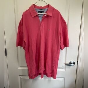 Tommy Hilfiger Men's Polo Shirt XXL Coral Pink Short Sleeve